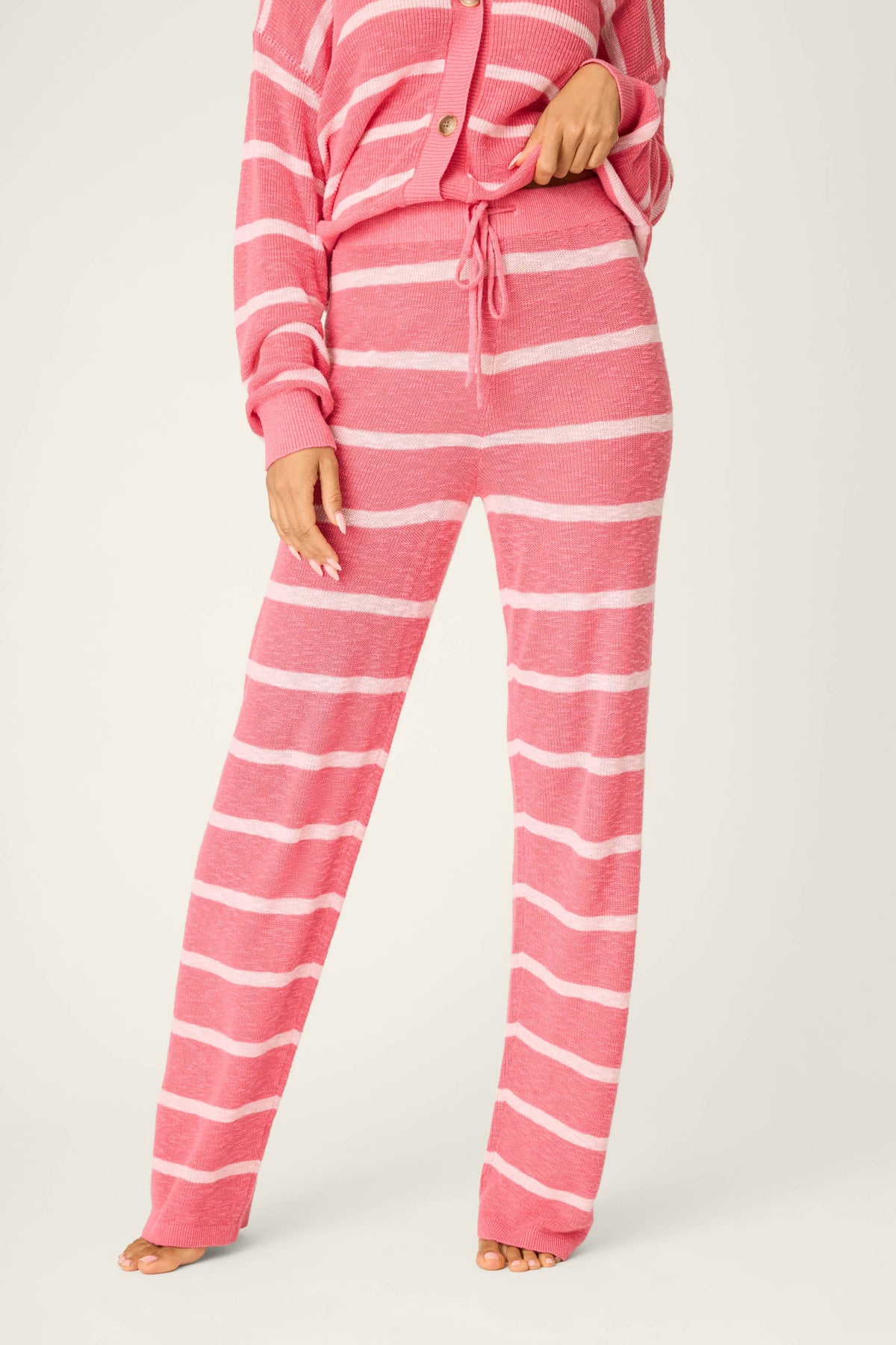 Cozy Up Cotton Berry Kiss Open Leg Pants
