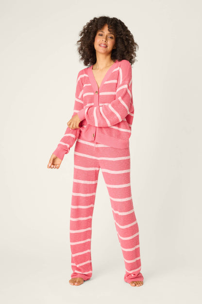 Cozy Up Cotton Berry Kiss Open Leg Pants