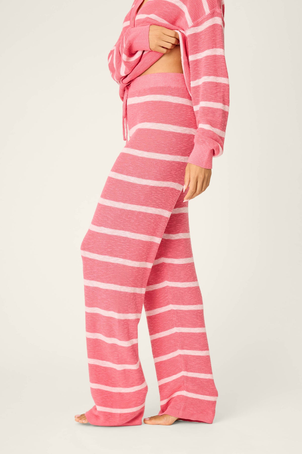 Cozy Up Cotton Berry Kiss Open Leg Pants