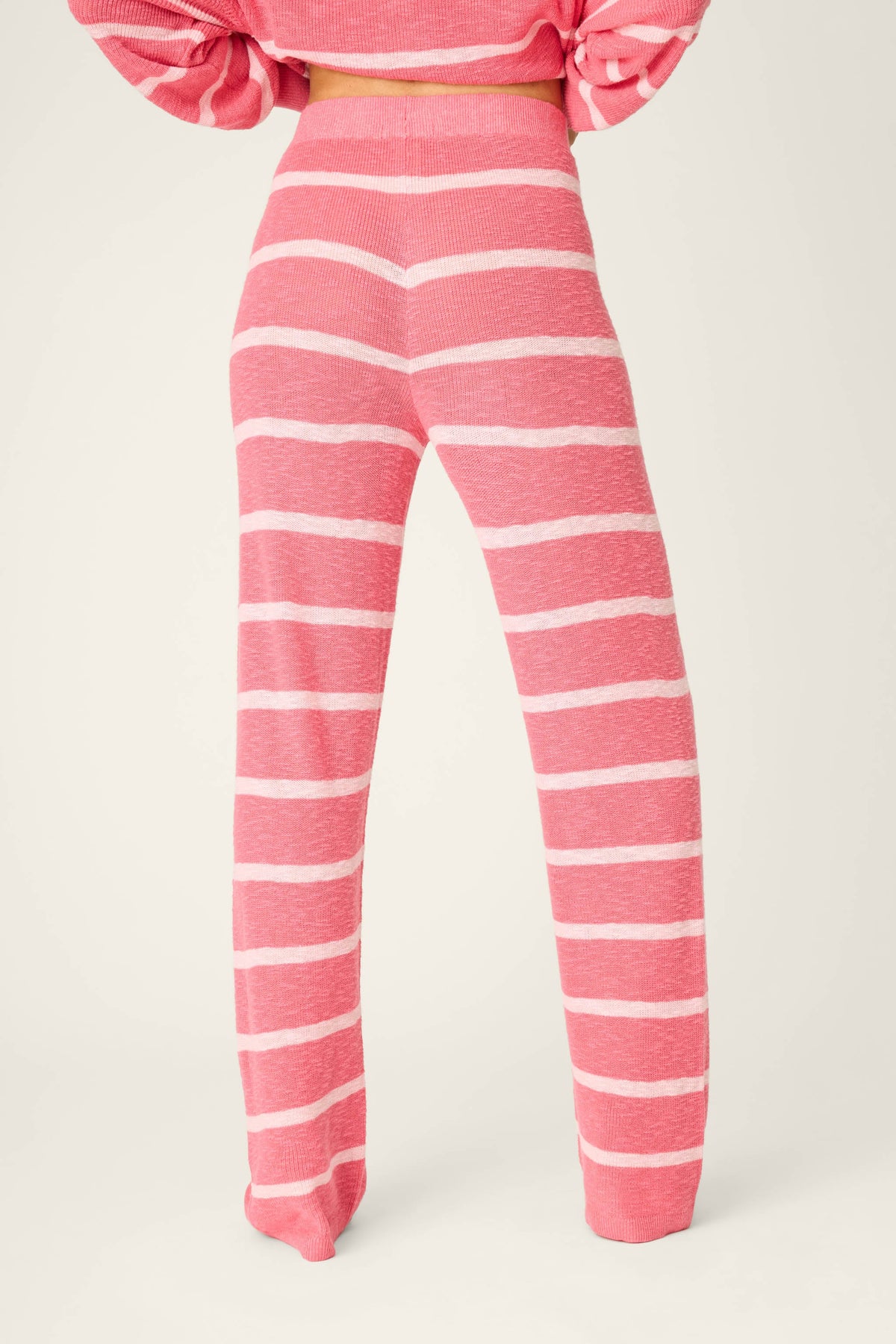 Cozy Up Cotton Berry Kiss Open Leg Pants