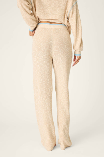Cozy Up Cotton Heather Sand Open Leg Pants