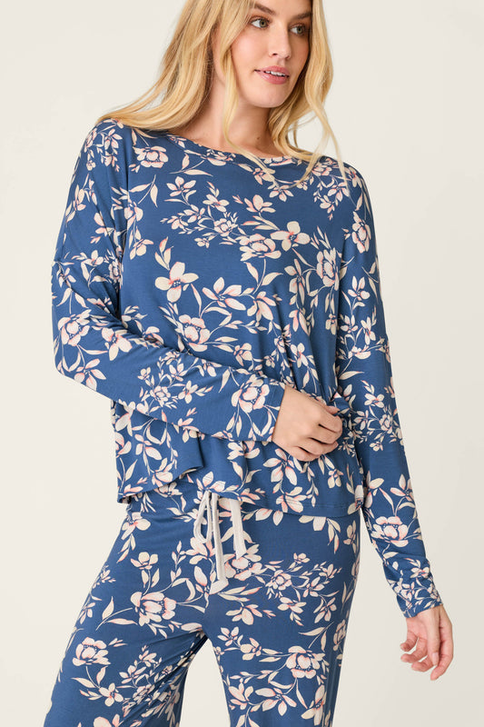 Flora Dreams Twilight Garden Long Sleeve PJ Top