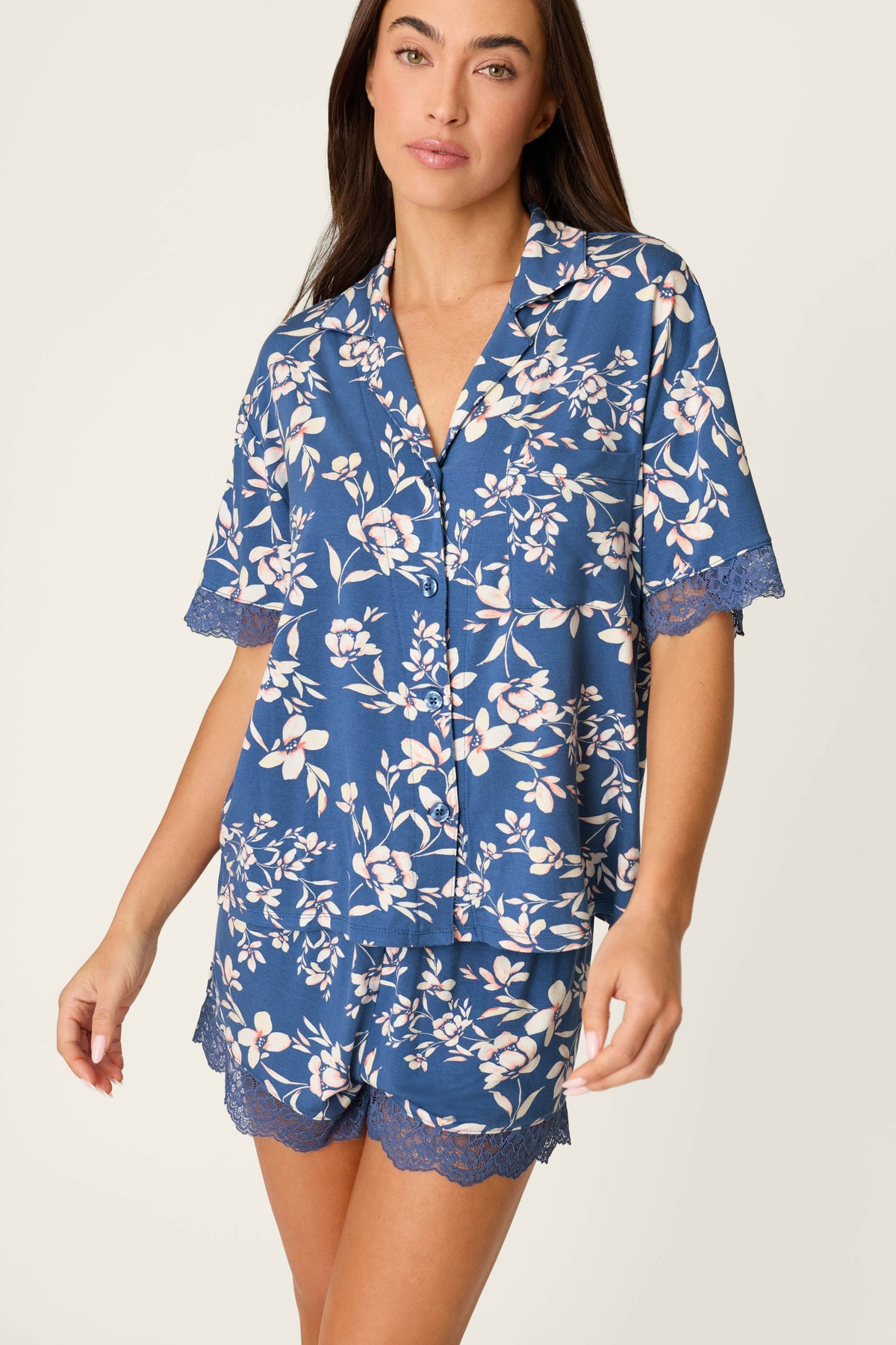 Flora Dreams Twilight Garden Short Sleeve Top