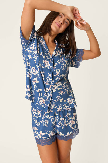 Flora Dreams Twilight Garden Short Sleeve Top