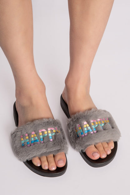 Fuzzy Feet Happy Happy Slides