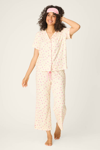 For the Mamas Butter Blooms Cropped 3-Piece PJ Set