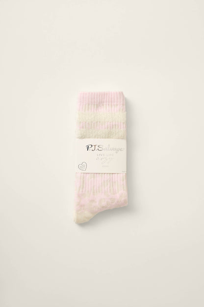 Luxe Leopard Dreams Ribbed Crew Socks