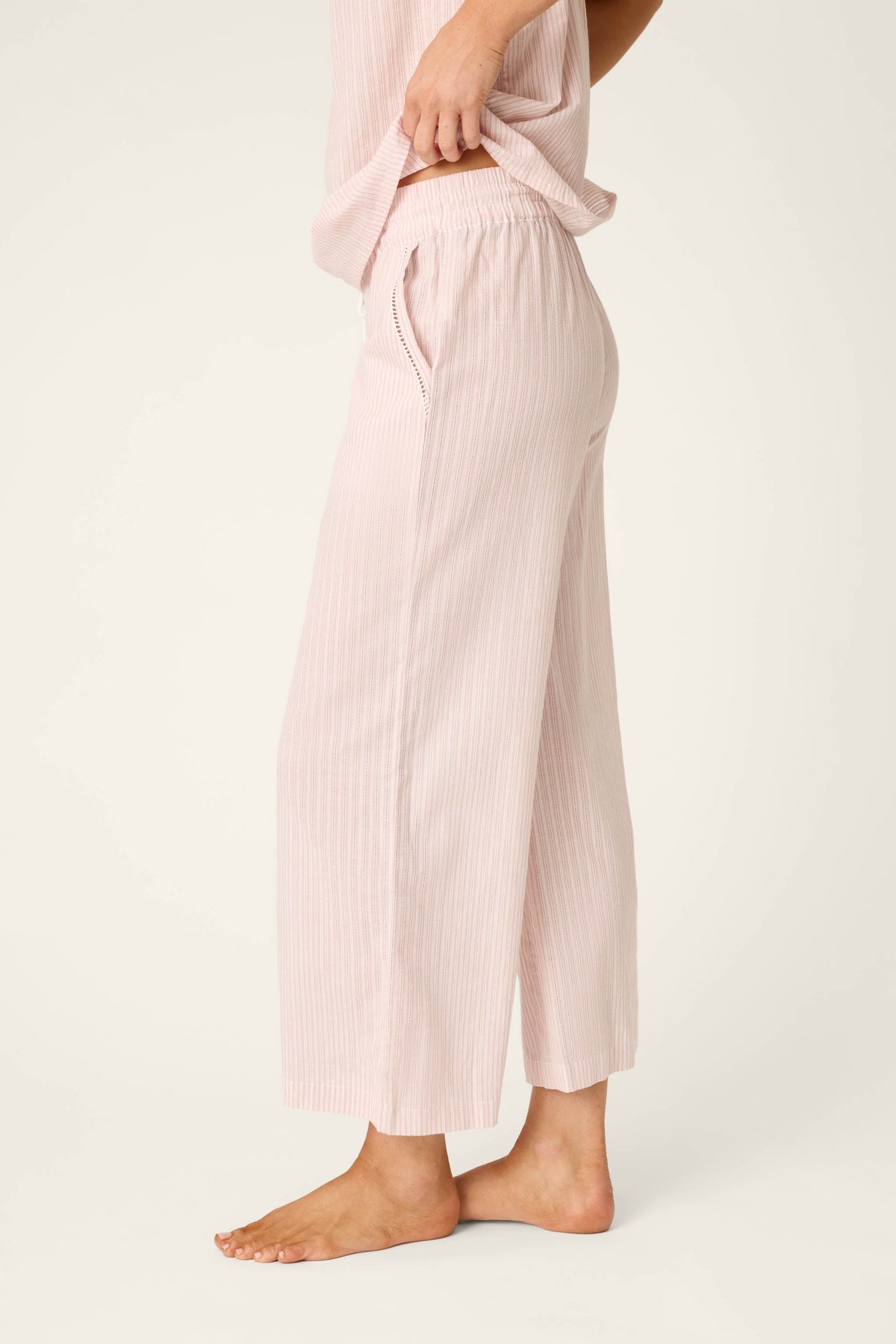 On Cloud Nine Silver Rose Cropped Pants