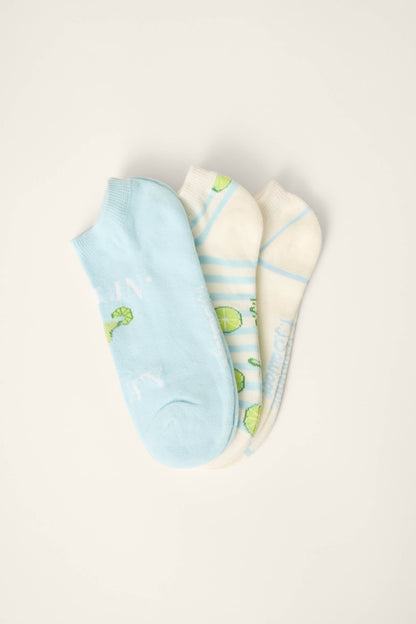 Playful Prints Feeling Salty 3-Pack No Show Socks