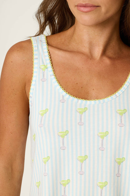 Playful Prints Salty Cadillac Striped Short PJ Set