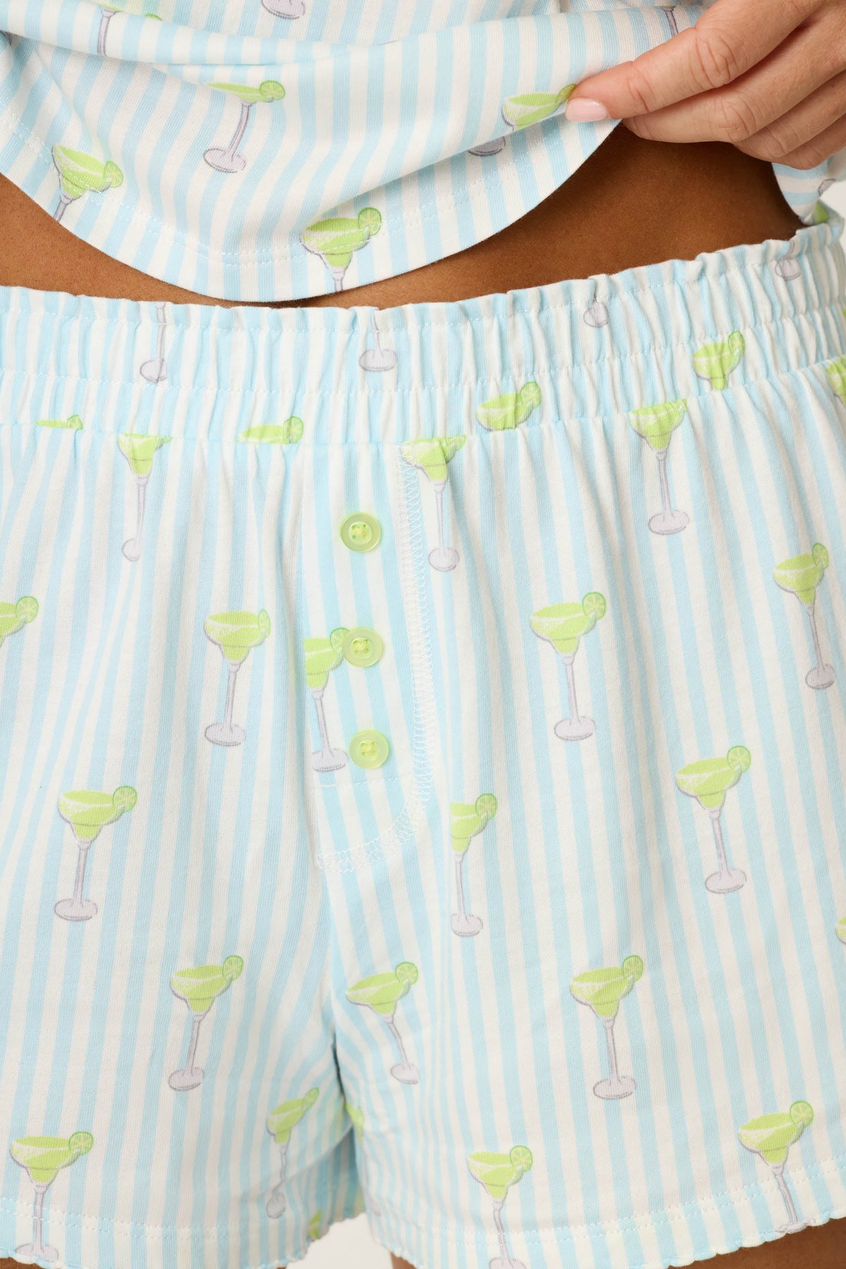 Playful Prints Salty Cadillac Striped Short PJ Set