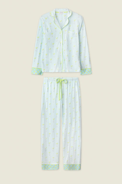 Playful Prints Salty Cadillac Striped Long PJ Set