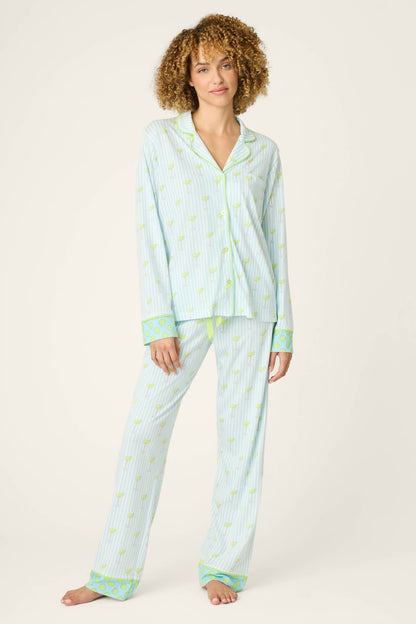 Playful Prints Salty Cadillac Striped Long PJ Set