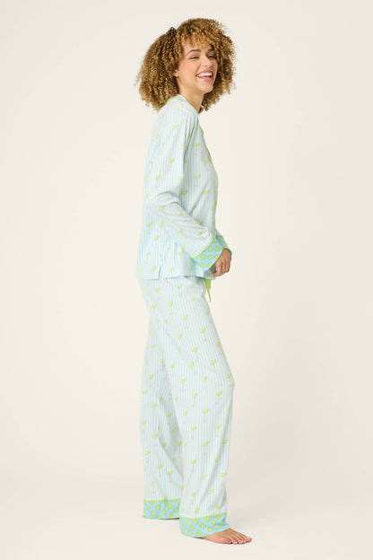 Playful Prints Salty Cadillac Striped Long PJ Set