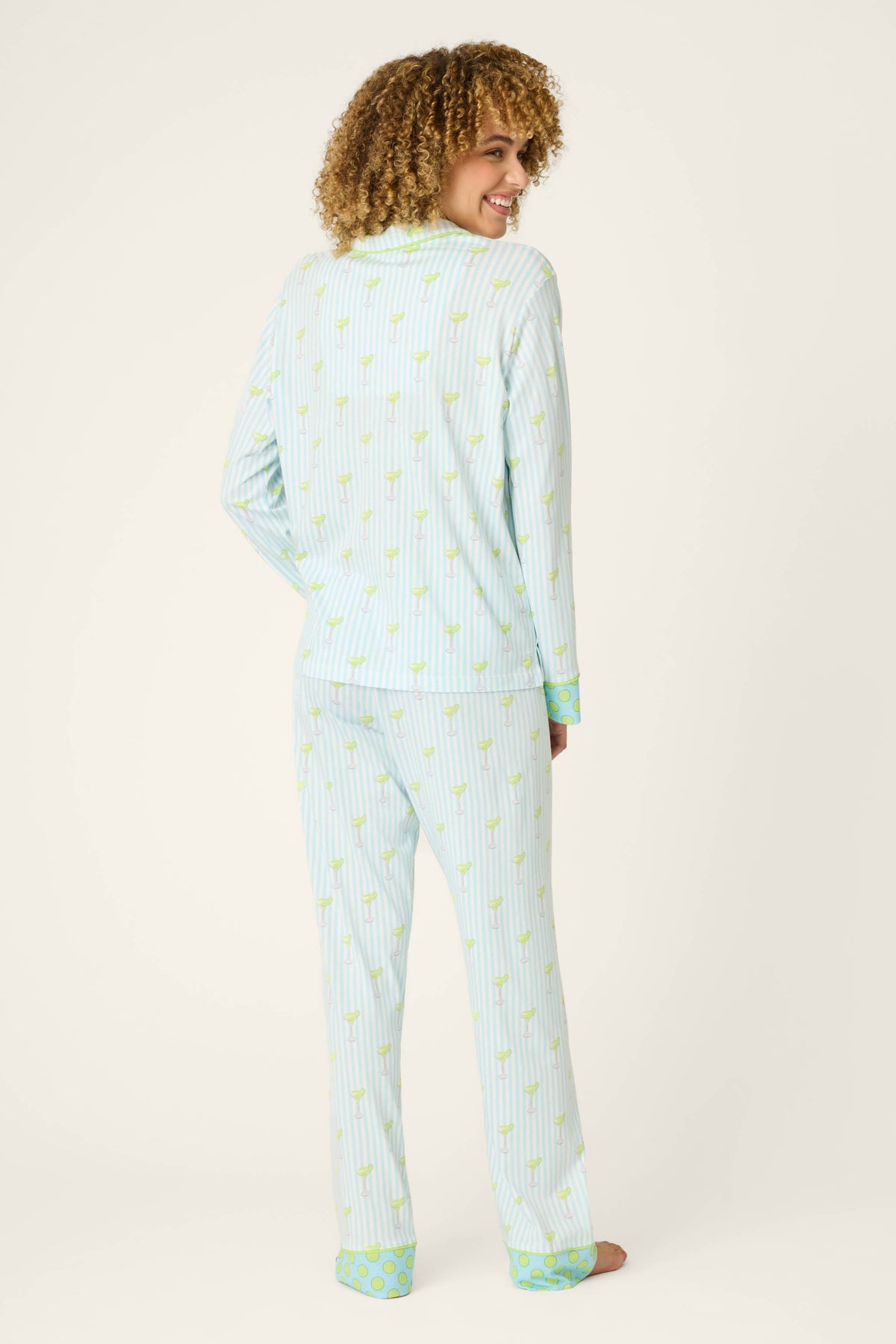 Playful Prints Salty Cadillac Striped Long PJ Set