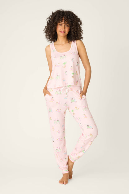 Pupcation Palms Sunnies & Sunshine Long PJ Set