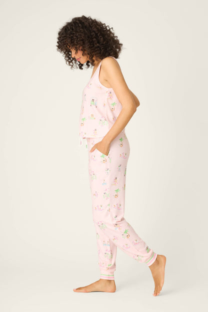 Pupcation Palms Sunnies & Sunshine Long PJ Set
