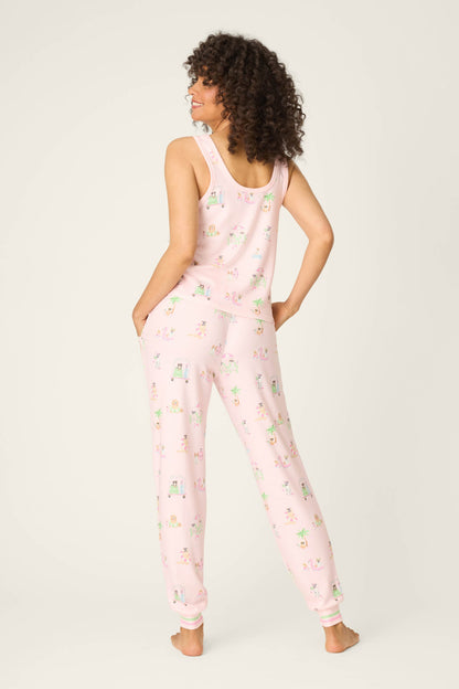 Pupcation Palms Sunnies & Sunshine Long PJ Set