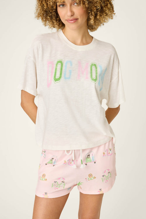 Pupcation Palms Dog Mom Graphic Tee