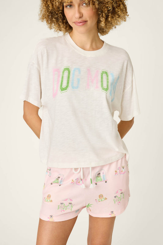 Pupcation Palms Dog Mom Graphic Tee