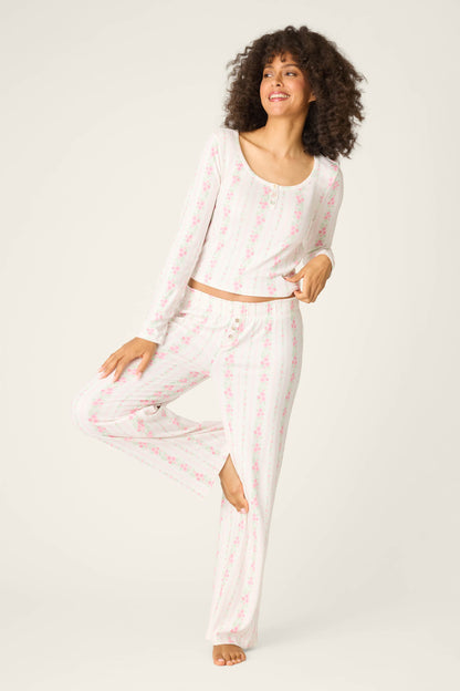 Roses Are Pink Petal Dream Pointelle Long Sleeve Top