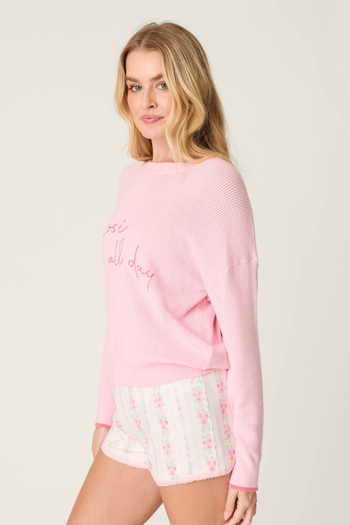 Roses Are Pink Rosé All Day Snuggle Sweater