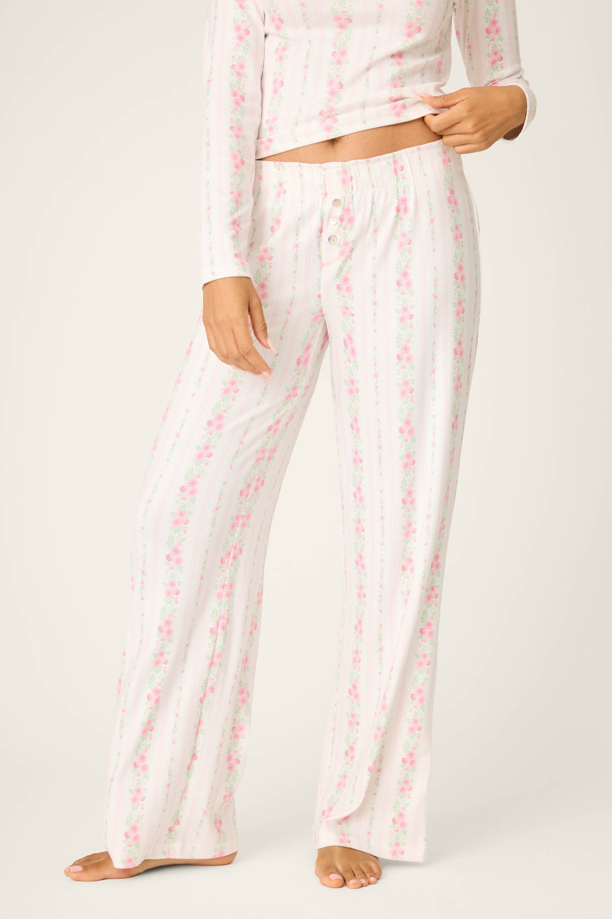 Roses Are Pink Petal Dream Pointelle Open Leg Pants