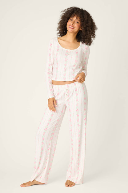 Roses Are Pink Petal Dream Pointelle Open Leg Pants