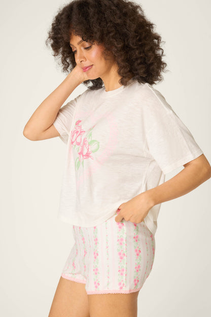 Roses Are Pink Heart Bloom Graphic T-Shirt