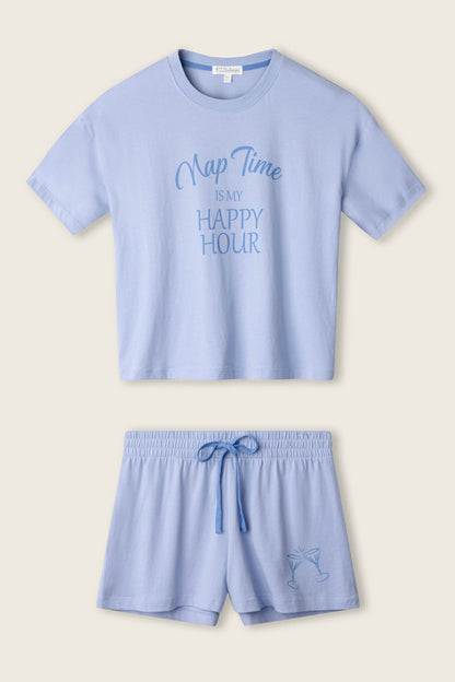 Nap Time Is My Happy Hour Graphic Print Softee Set