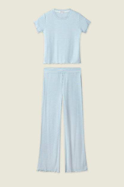 Sweet Stripes Morning Blue Long PJ Set