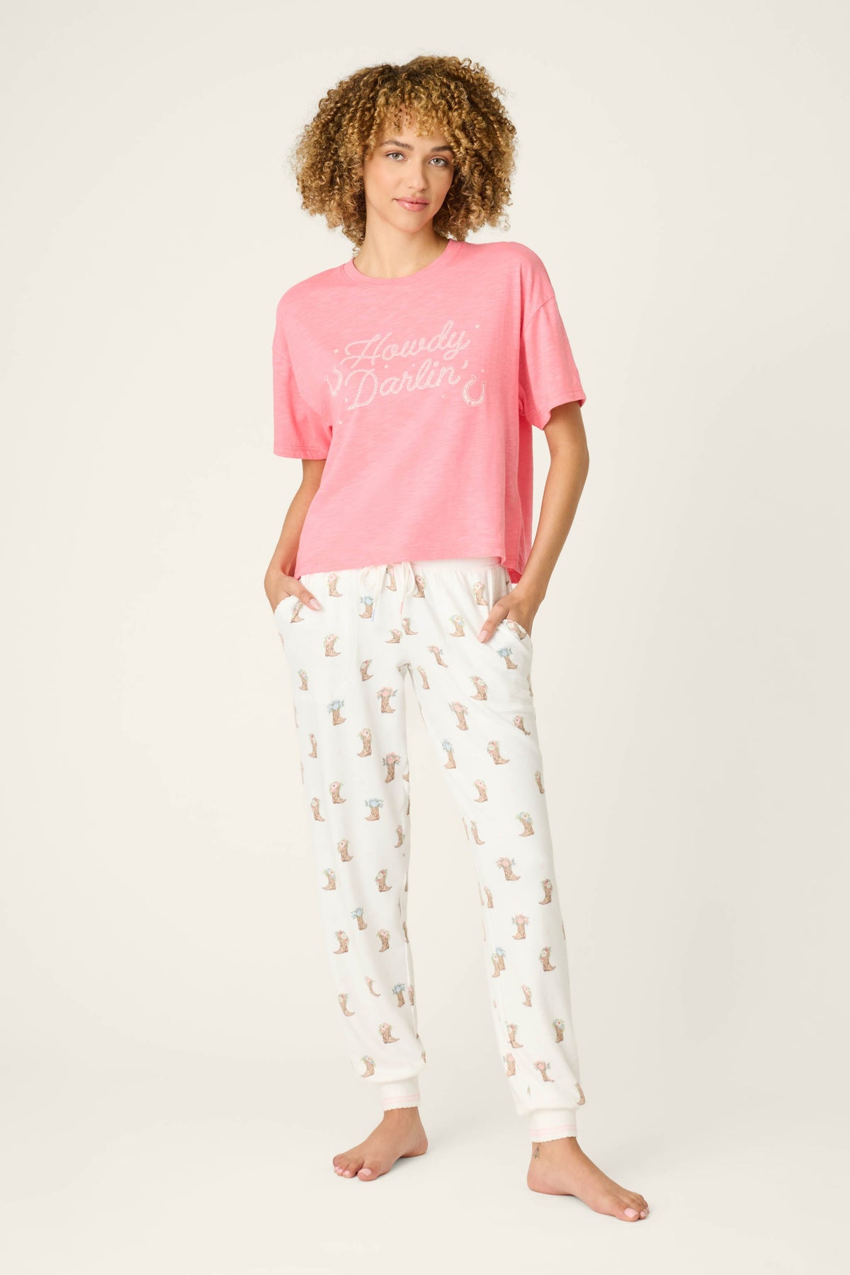 Western Blooms Boot Bouquet Banded Pants