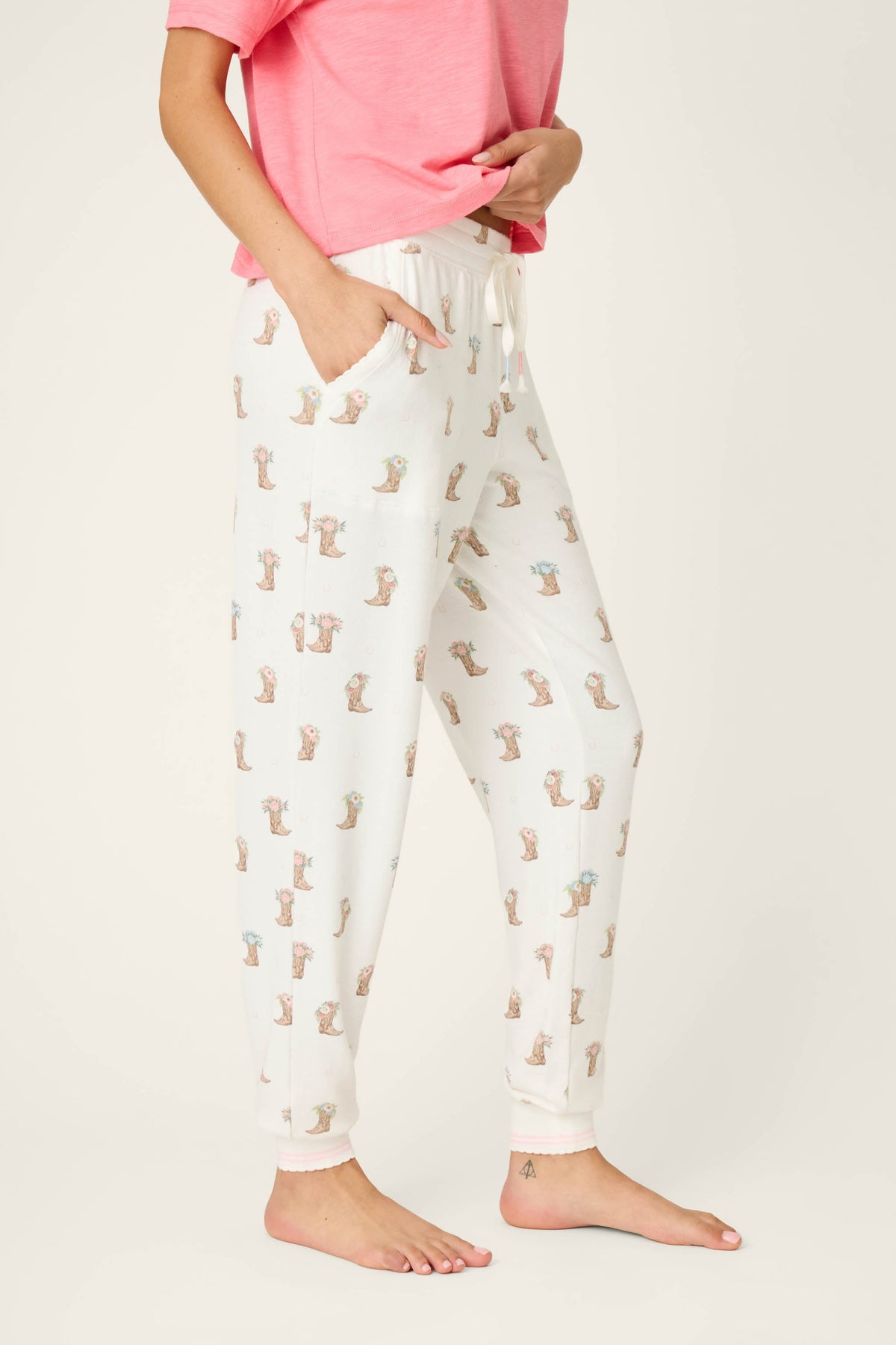 Western Blooms Boot Bouquet Banded Pants