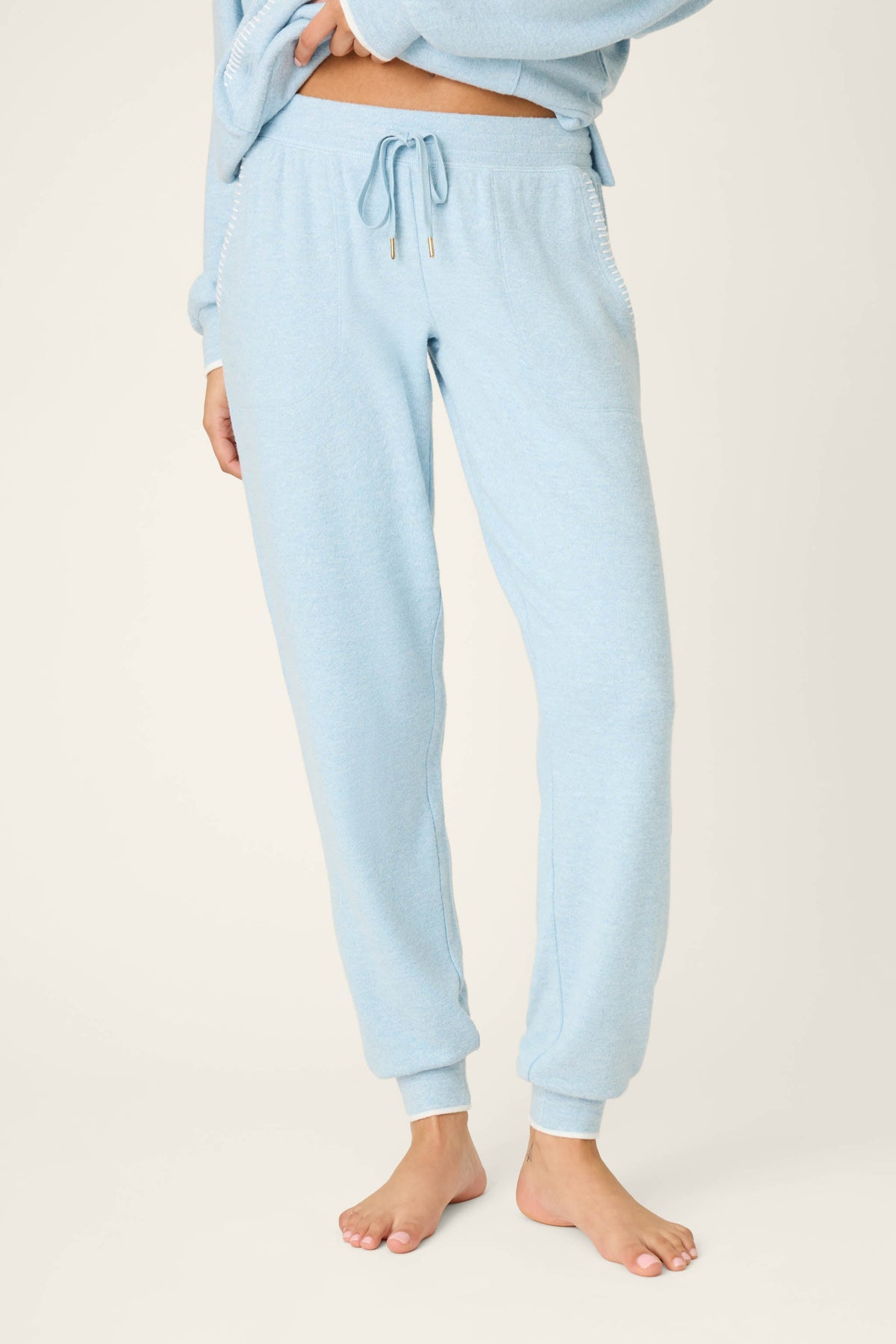 Western Blooms Dream Blue Banded Pants