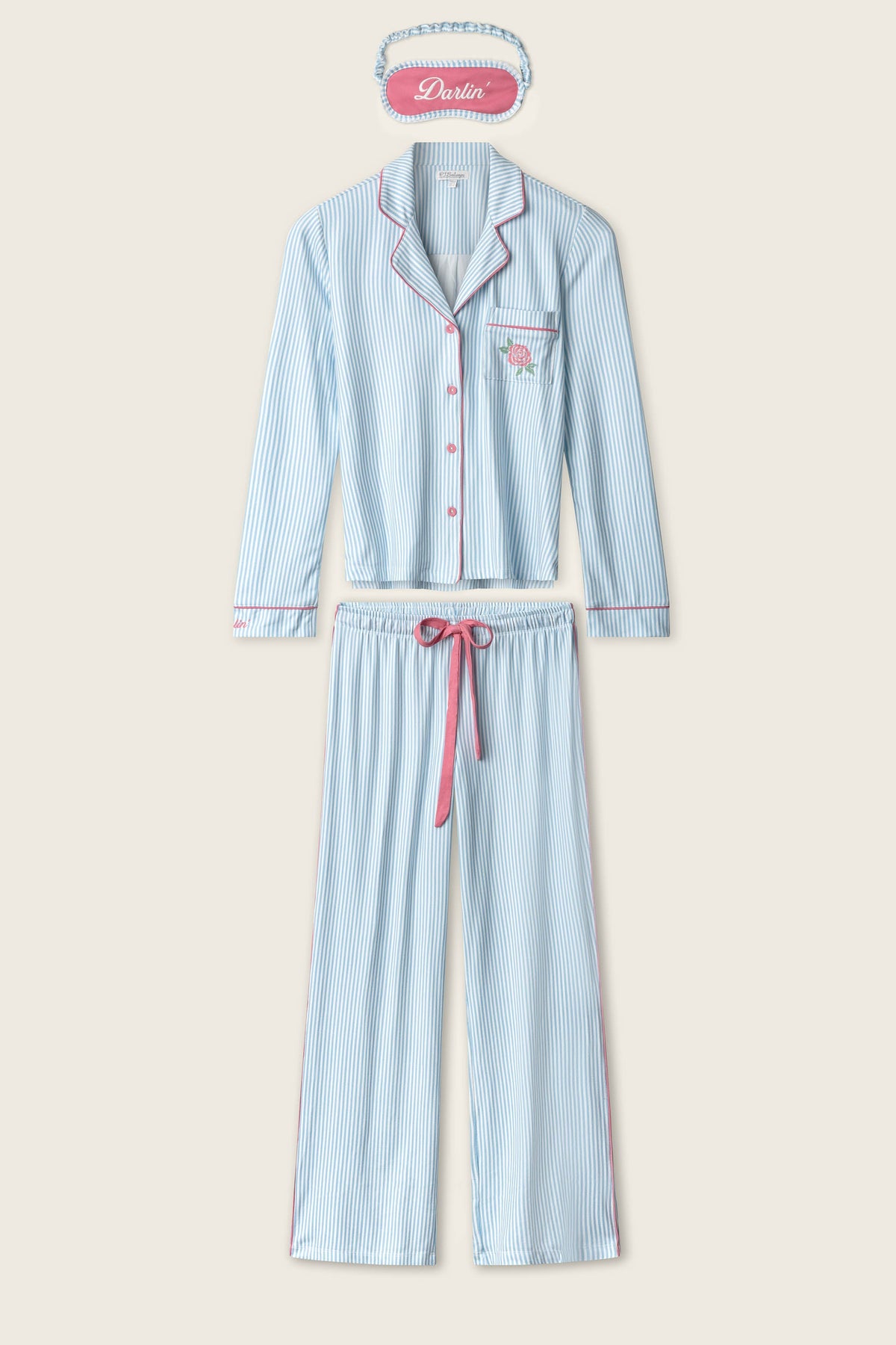 Western Blooms Blue Stripe Darlin 3-Piece PJ Set