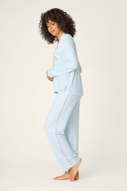 Western Blooms Blue Stripe Darlin 3-Piece PJ Set