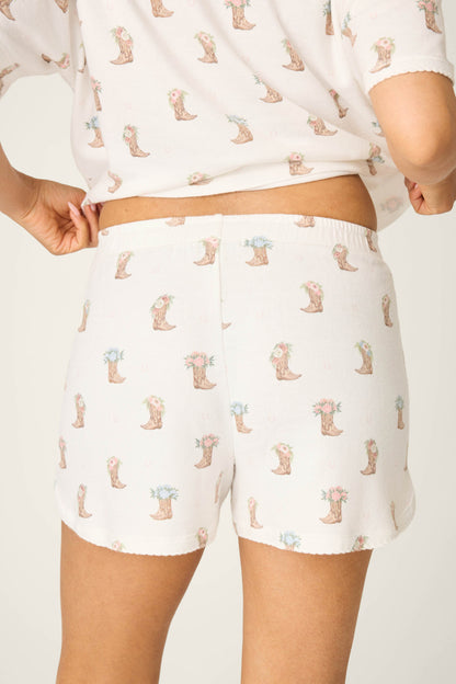 Western Blooms Boot Bouquet Shorts
