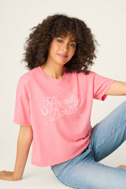 Western Blooms Howdy Darlin Graphic Print T-Shirt