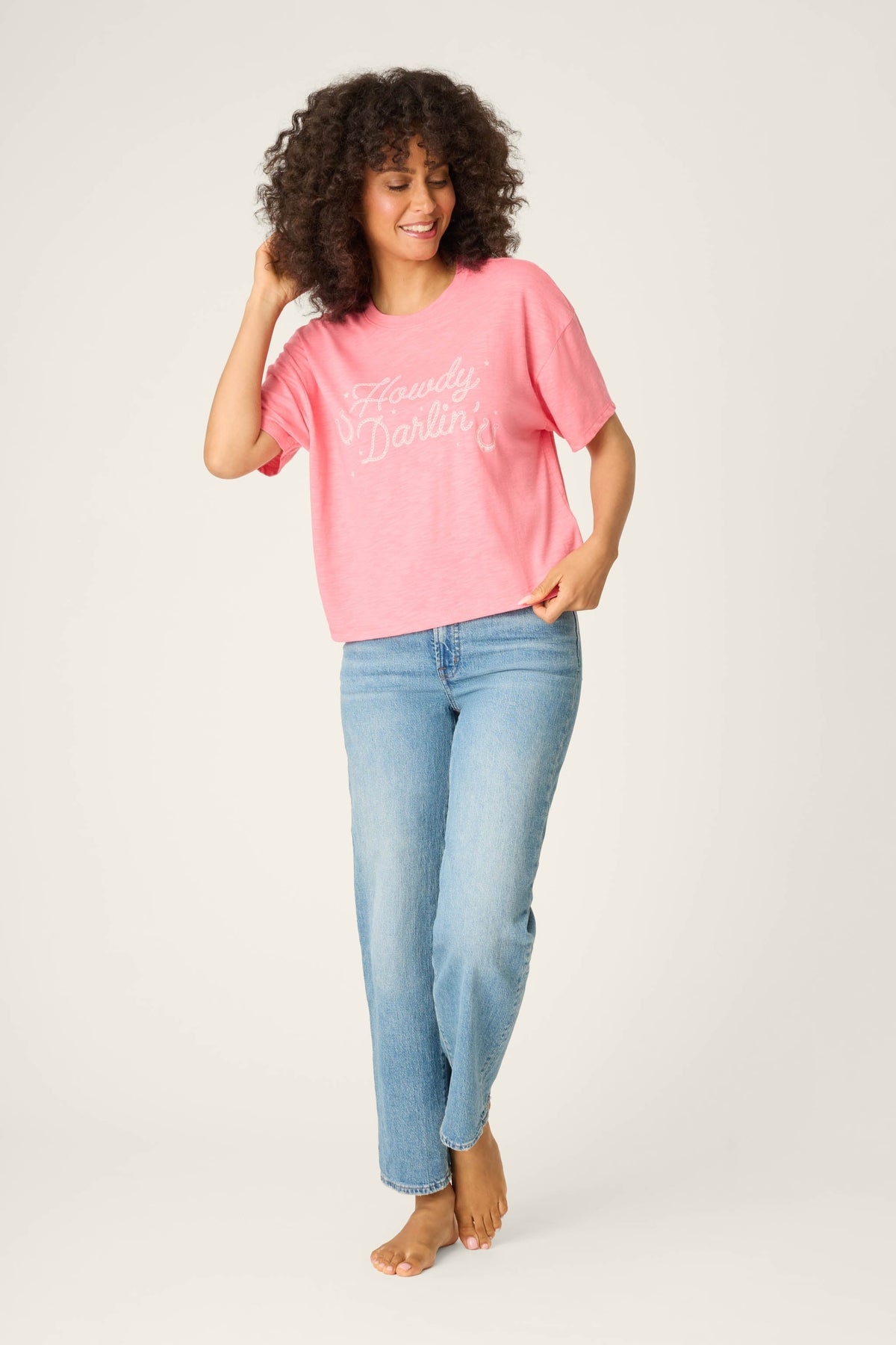 Western Blooms Howdy Darlin Graphic Print T-Shirt