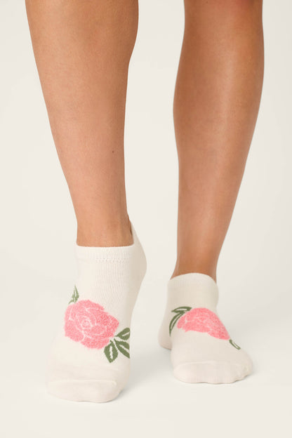 Western Blooms Rose Stripe 3-Pack Ankle Socks