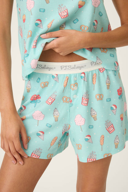 Boyfriend Boxer Boardwalk Bites Short Set