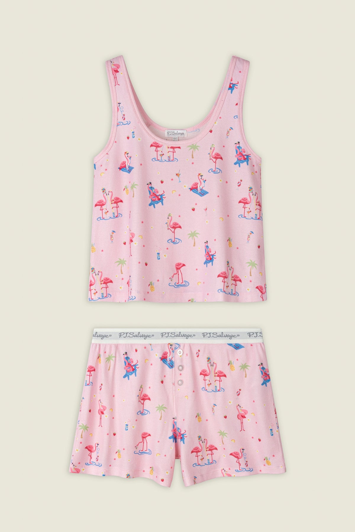 Boyfriend Boxer Tiki Flamingos Short Set