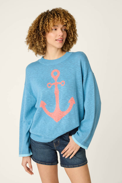 Meet Me By The Sea Anchor Down Sweater