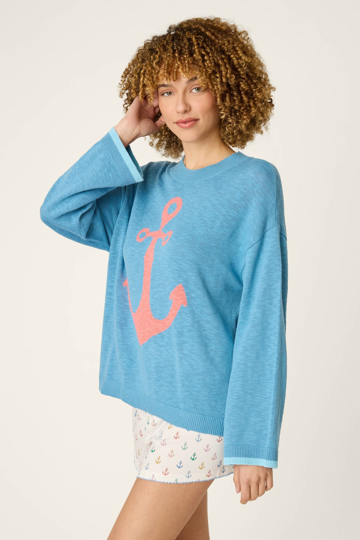 Meet Me By The Sea Anchor Down Sweater