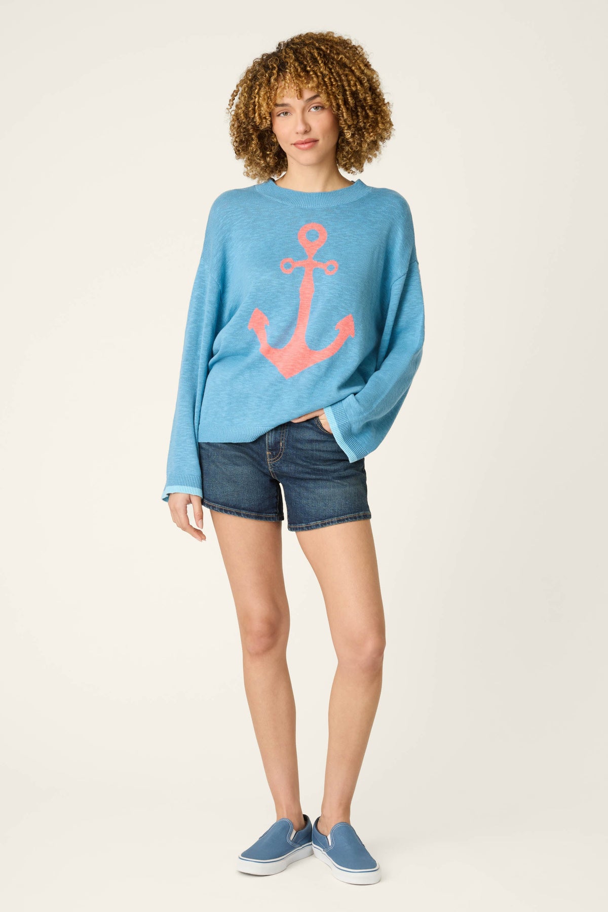 Meet Me By The Sea Anchor Down Sweater