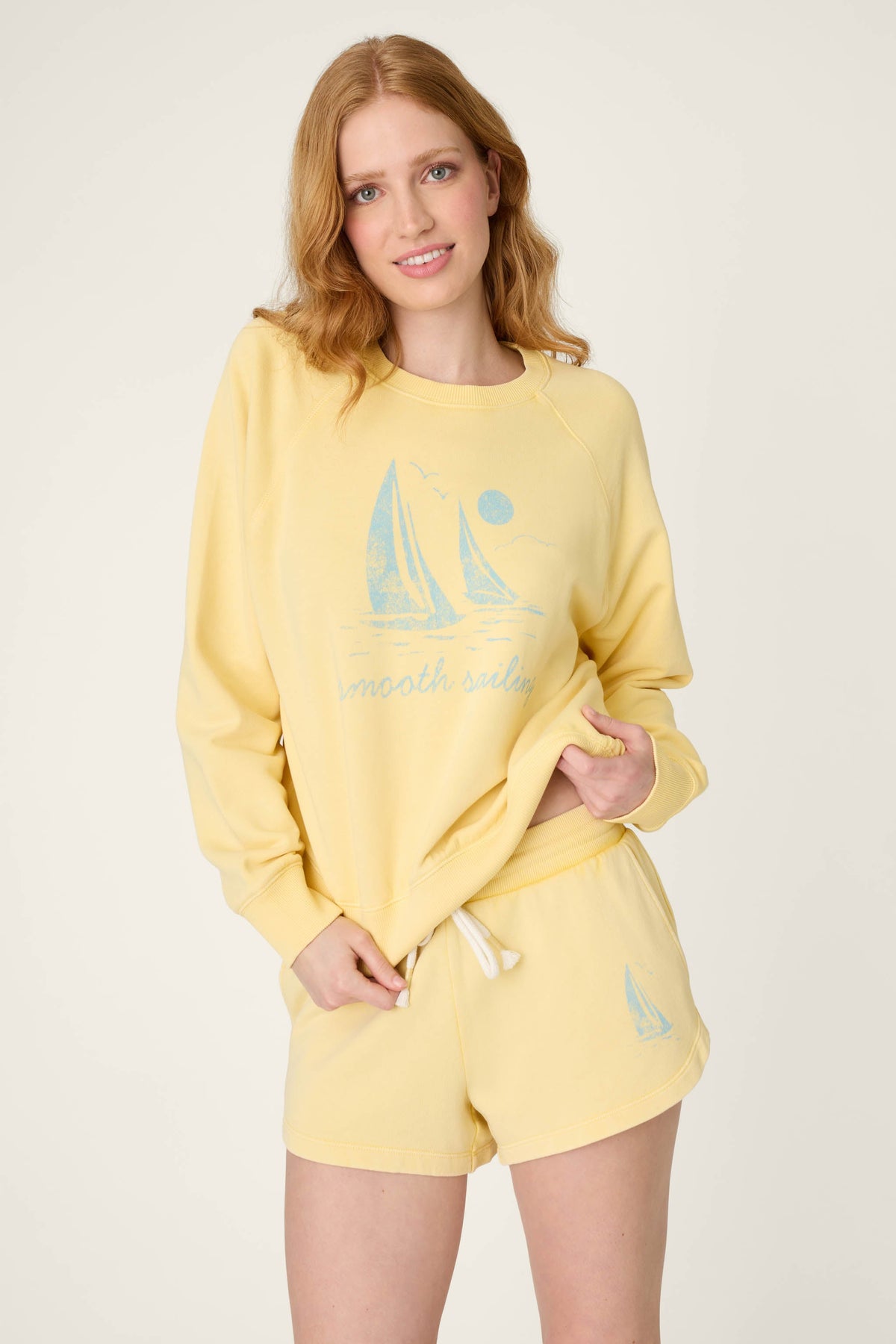 Meet Me By The Sea Smooth Sailing Graphic Print Sweater