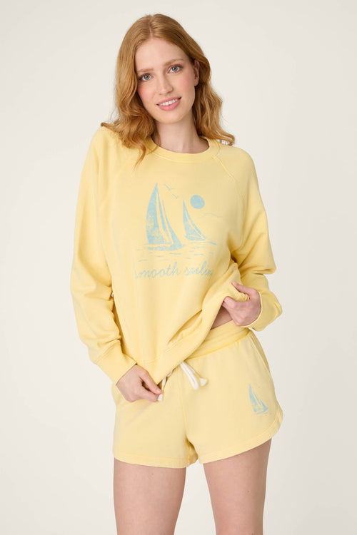 Meet Me By The Sea Smooth Sailing Graphic Print Sweater