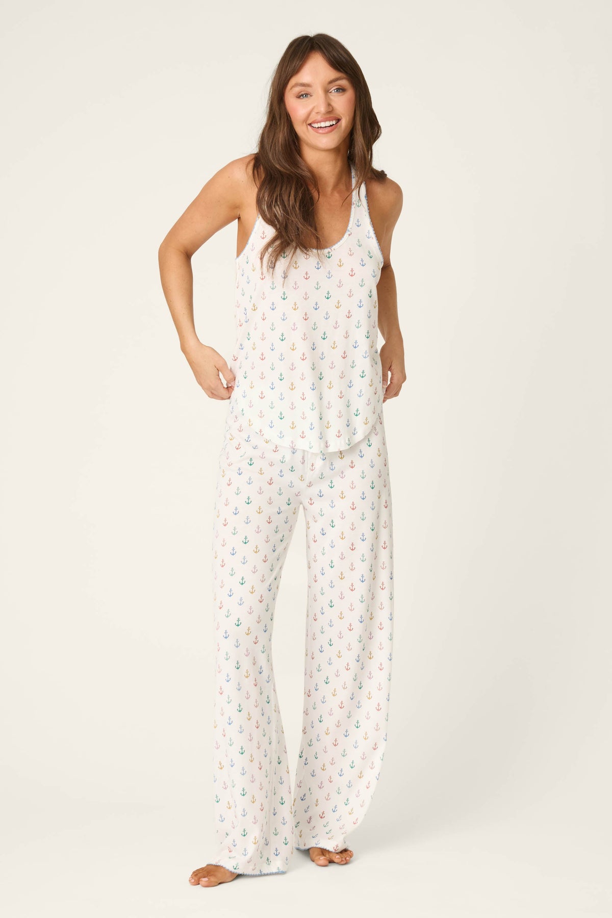 Meet Me By The Sea Anchors Aweigh Long PJ Set