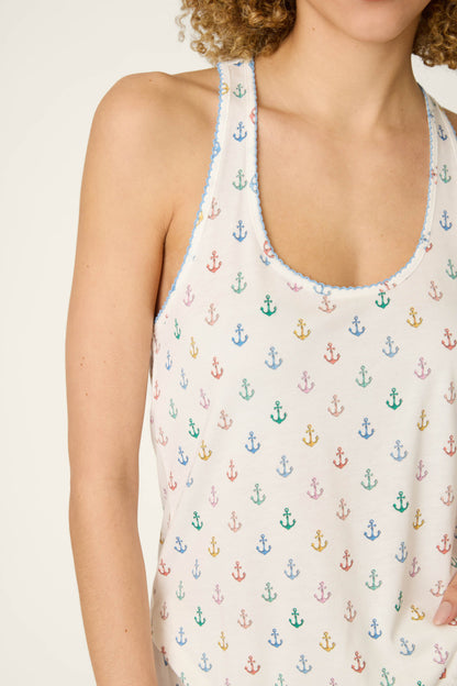 Meet Me By The Sea Anchors Tank Top