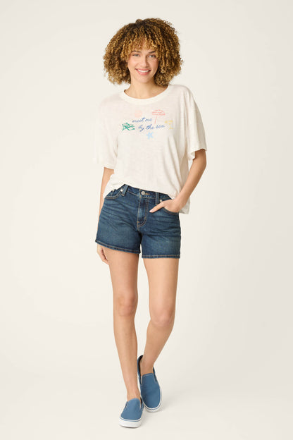 Meet Me By The Sea Graphic Print T-Shirt